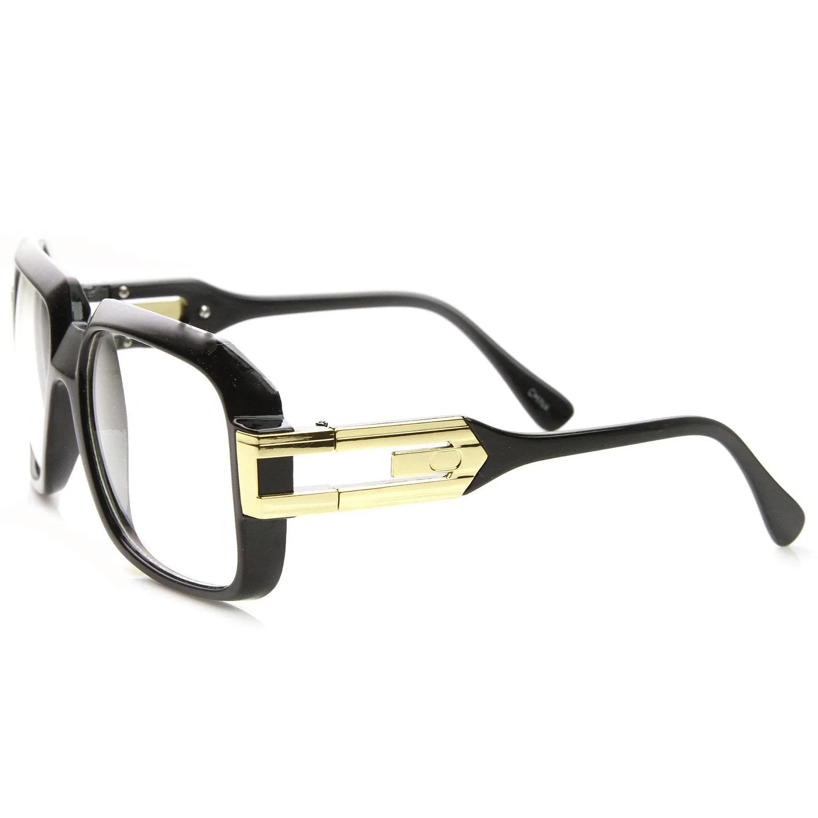 Retro Euro Square Hip Hop 80's Fashion Clear Lens Glasses