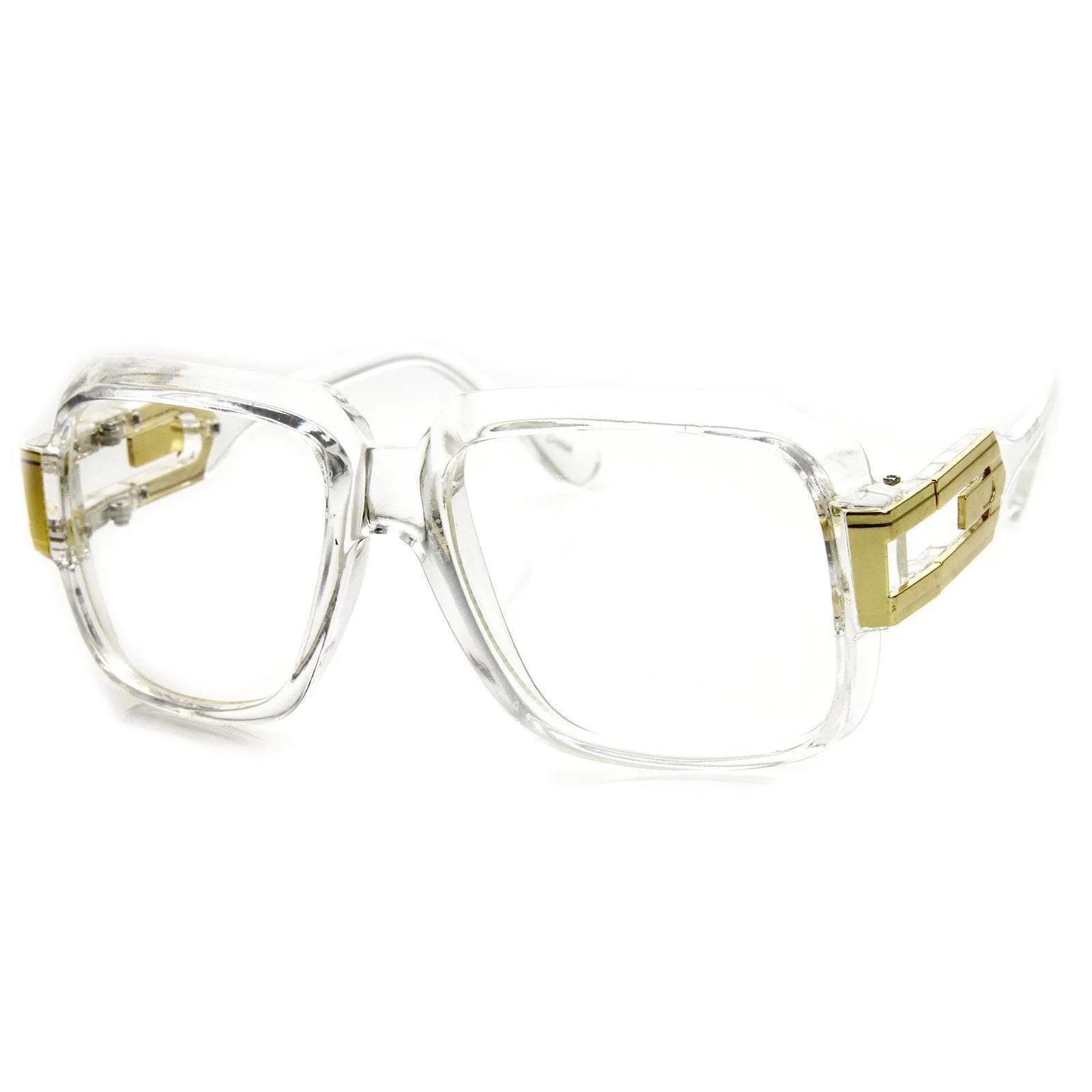 Retro Euro Square Hip Hop 80's Fashion Clear Lens Glasses