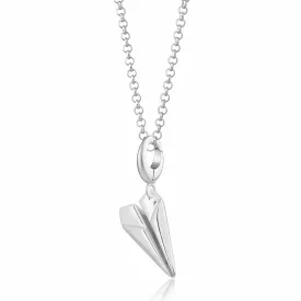 Silver Paper Plane Necklace