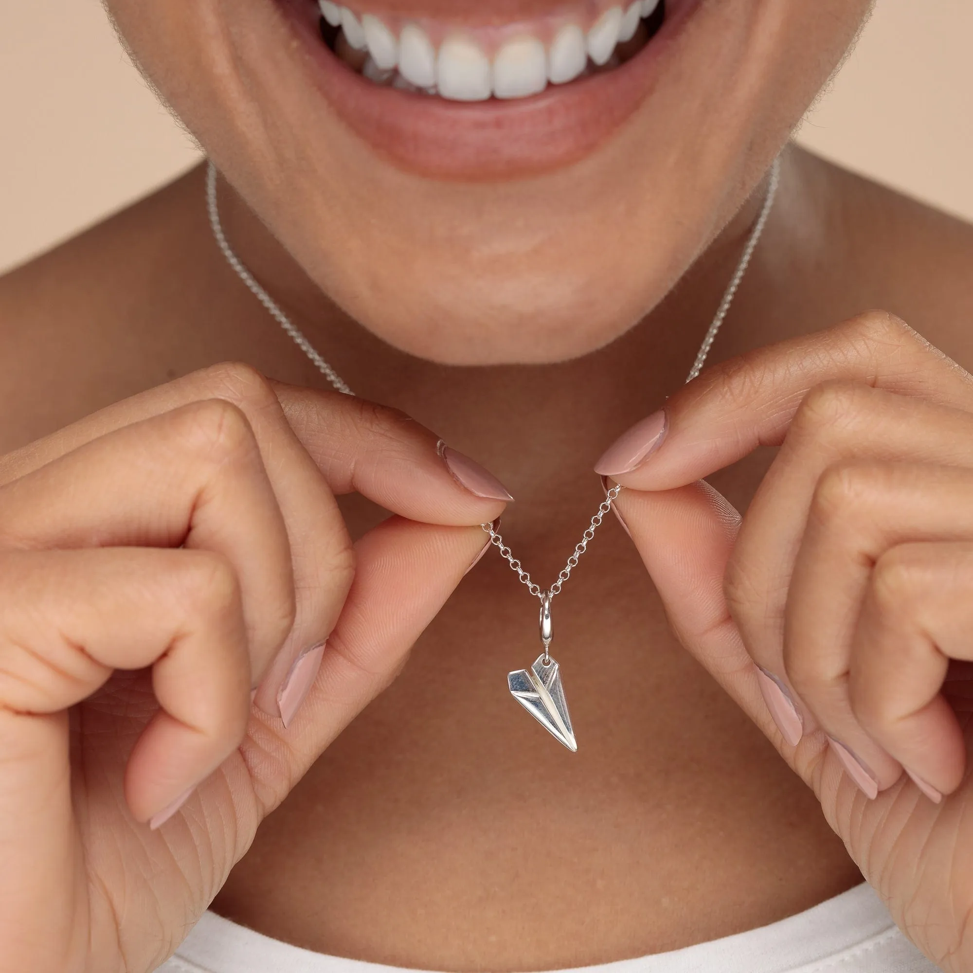 Silver Paper Plane Necklace