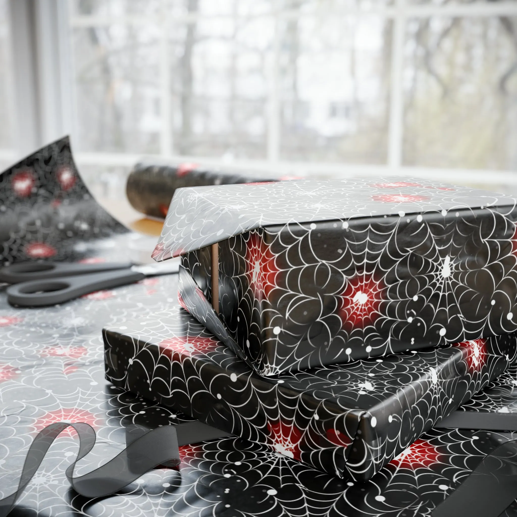 Snowy Spiderwebs Wrapping Paper