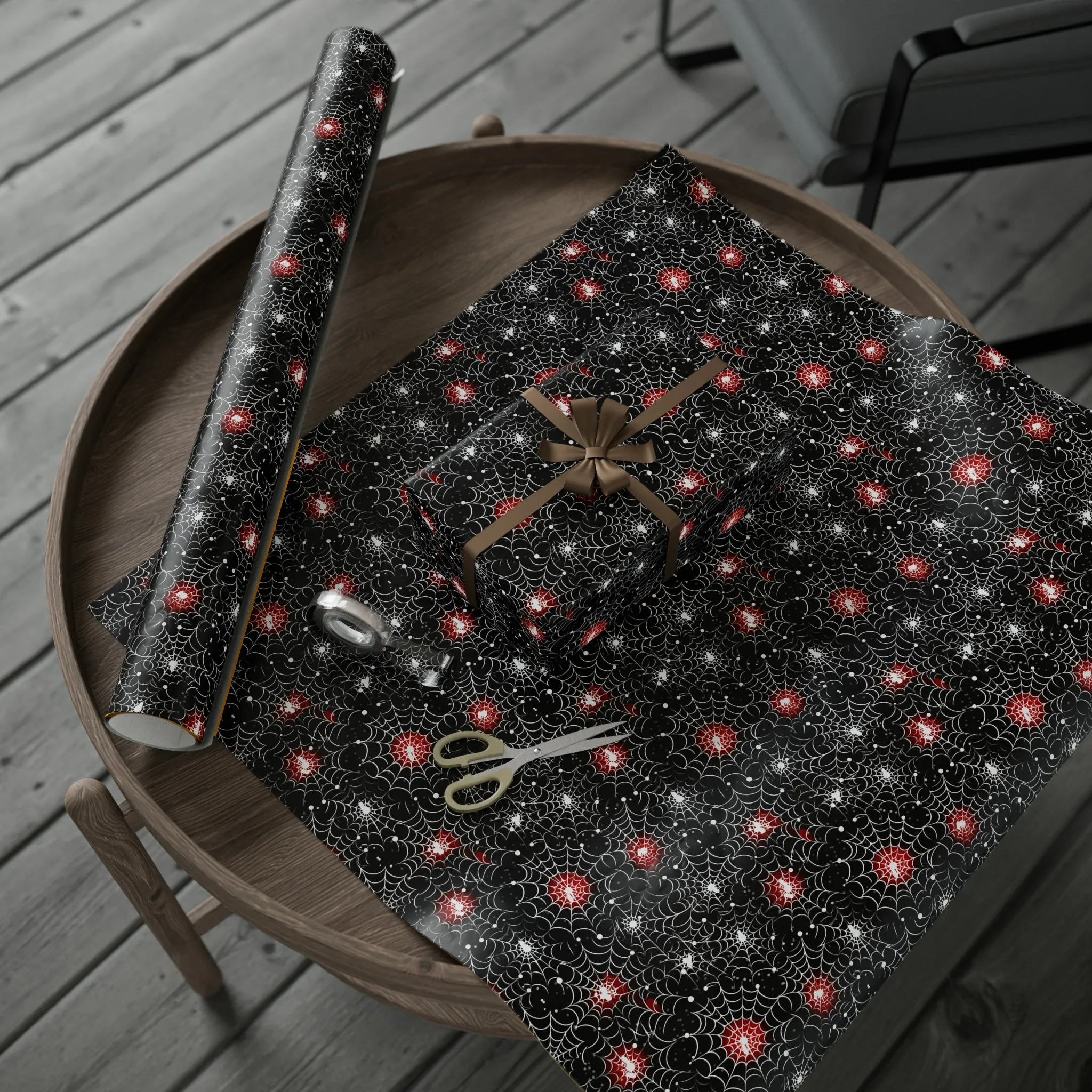 Snowy Spiderwebs Wrapping Paper