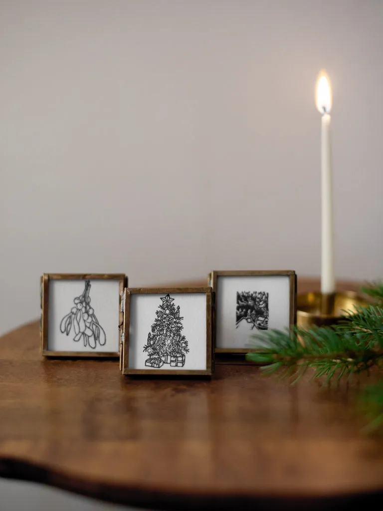 Tiny Christmas Lino Cuts