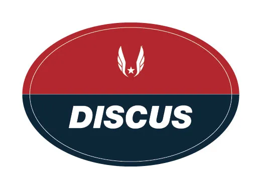 USATF Red Oval Sticker - Discus