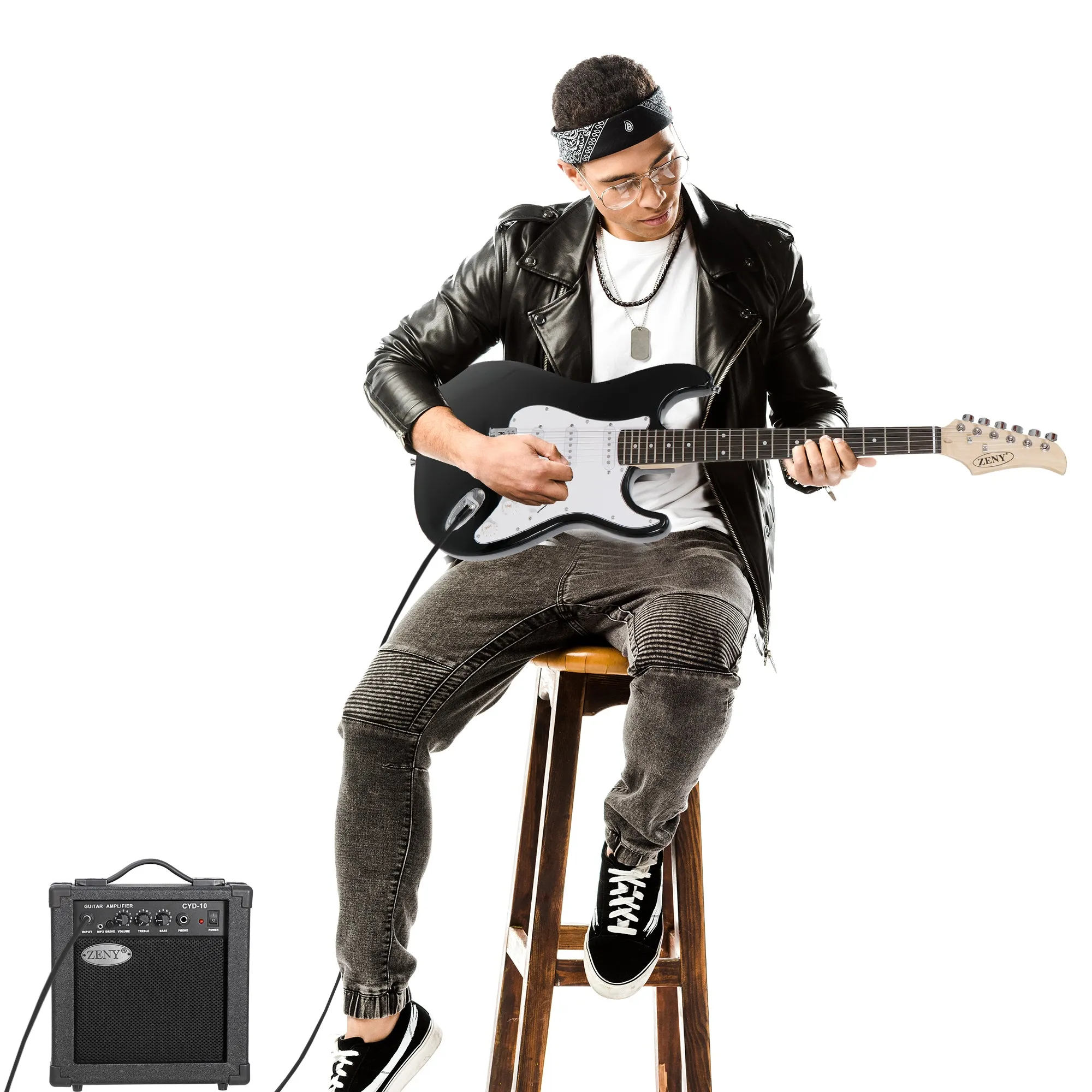 ZENY™ 39" Full Size Electric Guitar w/Amp, Case and Accessories Package