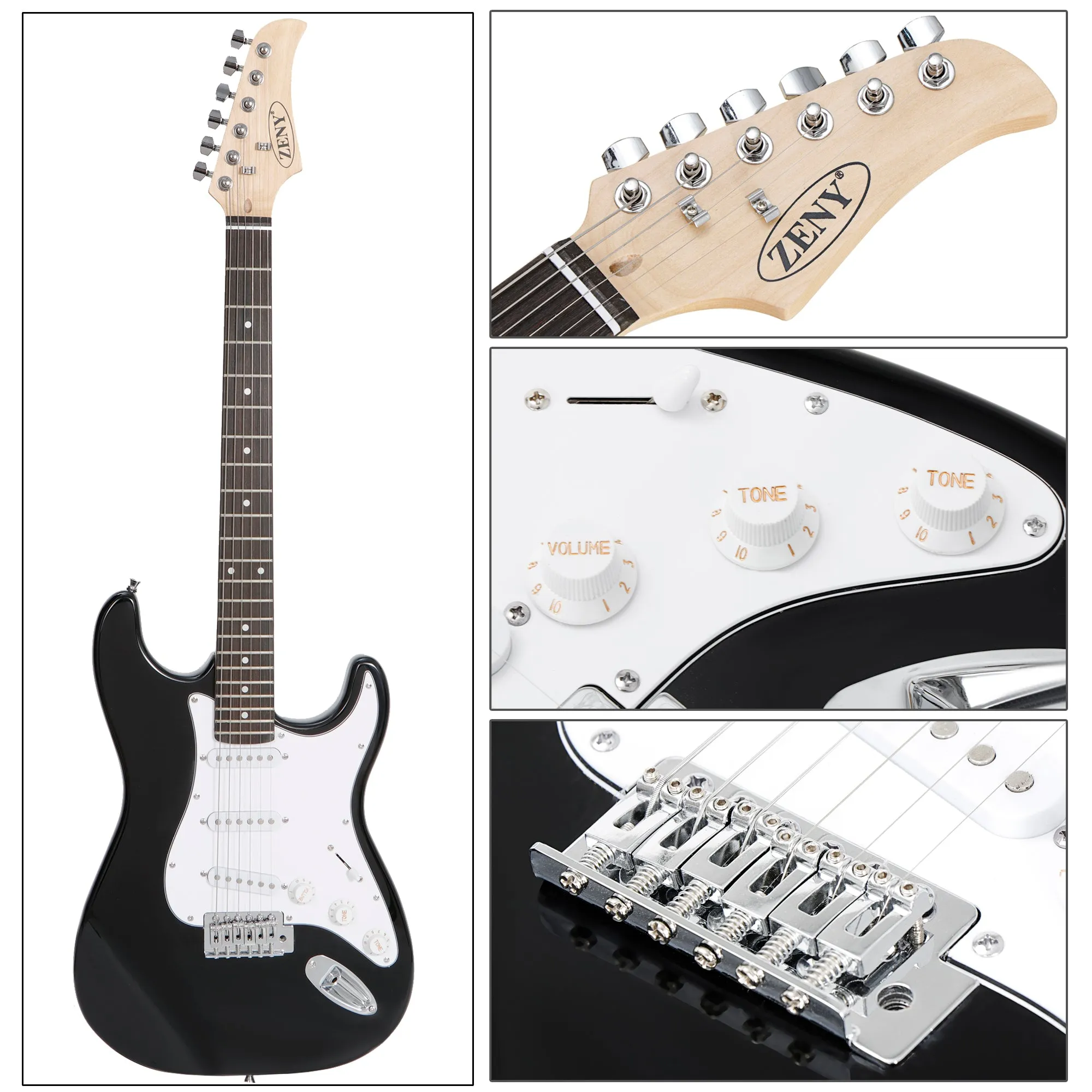 ZENY™ 39" Full Size Electric Guitar w/Amp, Case and Accessories Package