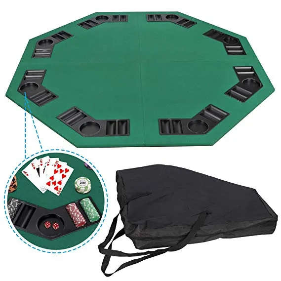 ZENY™ Foldable Poker Table Top Octagon 8 Players Blackjack Poker Card Game w/Carrying Bag