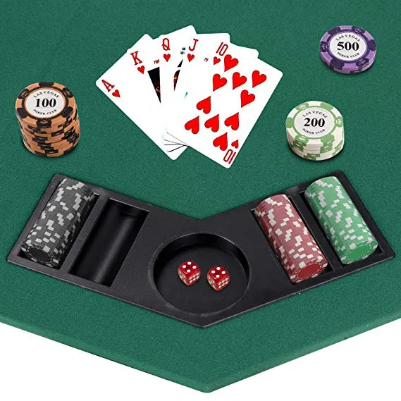 ZENY™ Foldable Poker Table Top Octagon 8 Players Blackjack Poker Card Game w/Carrying Bag